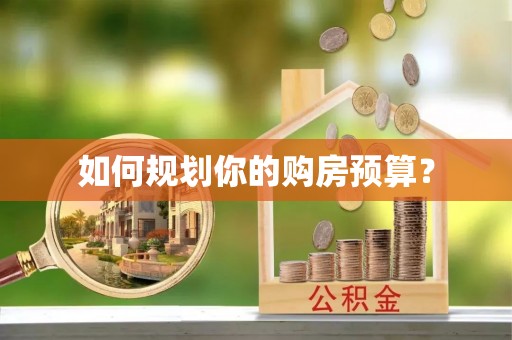 安化如何规划你的购房预算？