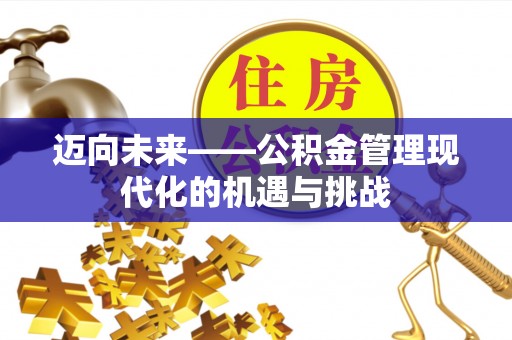 安化迈向未来——公积金管理现代化的机遇与挑战
