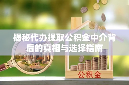 安化揭秘代办提取公积金中介背后的真相与选择指南